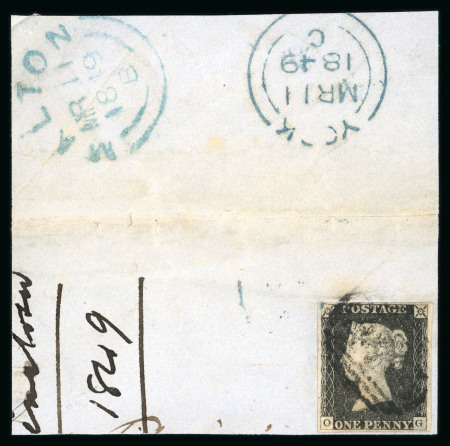 Stamp of Great Britain » 1840 1d Black and 1d Red plates 1a to 11 1840 1d black pl.6 OG with fine to good margins, tied