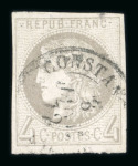 Stamp of France » Emission de Bordeaux 1870 1870, Bordeaux Cérès n°41B 4c gris oblitéré cachet