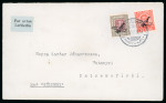 Stamp of Iceland 1929 cover with both 1928-29 Airmail values, carried on first flight Reykjavik to Patreksfjörður.