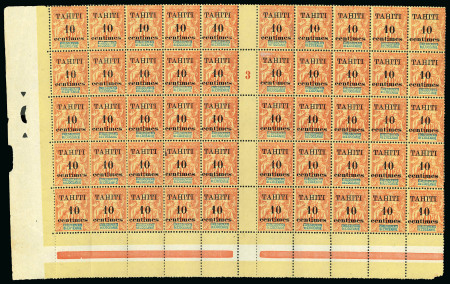 Stamp of Colonies françaises » Tahiti 1903, lot de 2 feuilles Tahiti n°31 (en deux fragments