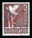 Stamp of Germany » Berlin 1949, Berlin red overprinted set mint ** mnh, signed