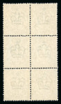 Stamp of Great Britain » King George V » 1911-12 Downey Head Issues 1911-12 KGV Downey Head 1/2d blue green die 2 in a fresh mint n.h. marginal block of six,