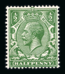 Stamp of Great Britain » King George V » 1912-24 Profile Head Issues 1912-24 Royal Cypher 1/2d very deep green mint, lovely colour, very fine