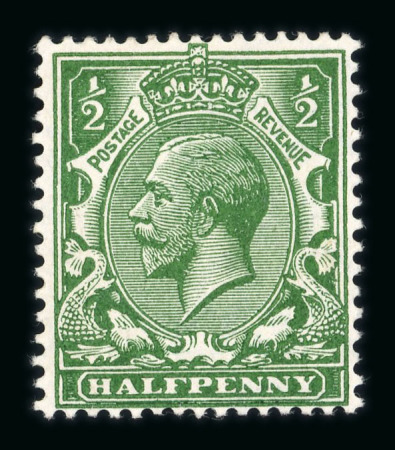 Stamp of Great Britain » King George V » 1912-24 Profile Head Issues 1912-24 Royal Cypher 1/2d very deep green mint, lovely colour, very fine