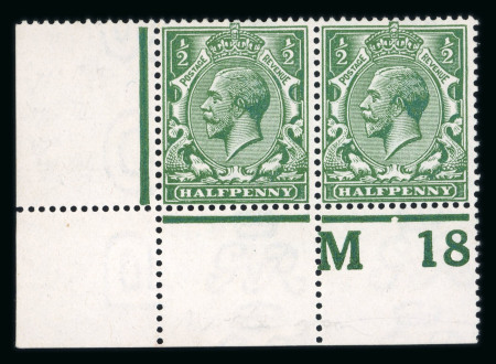 Stamp of Great Britain » King George V » 1912-24 Profile Head Issues 1912-24 Royal Cypher 1/2d deep blue (“myrtle”) green