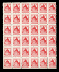 Stamp of Czechoslovakia » Czechoslovakia 1918-1939 1919-1920, legion post, 25k carmine mint block of 36, 50k yellow green perf. 11 1/2 mint block of 32