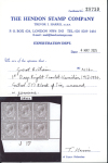 Stamp of Great Britain » King George V » 1912-24 Profile Head Issues 1912-24 Royal Cypher 1d deep bright scarlet vermilion in mint n.h. "J17" control block of six
