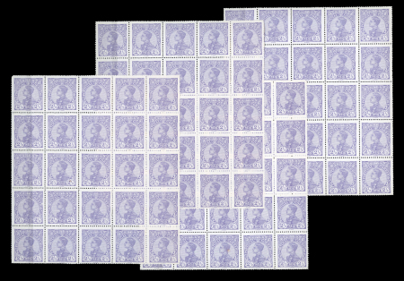 Stamp of Portugal 1910 Manoel duplicated lot in unmounted mint blocks