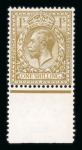 Stamp of Great Britain » King George V » 1912-24 Profile Head Issues 1912-24 Royal Cypher 1s yellow-brown mint n.h. lower marginal single