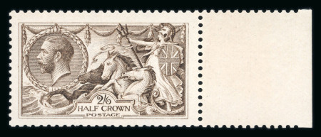 Stamp of Great Britain » King George V » 1913-19 Seahorse Issues 1913 Waterlow 2s6d dull grey-brown mint n.h. right marginal