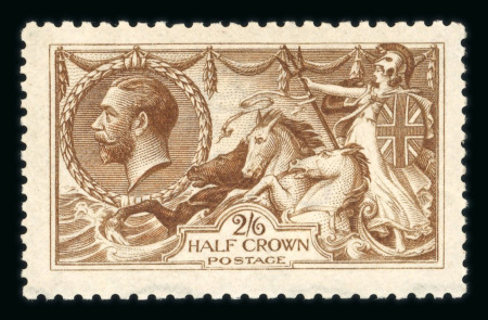 Stamp of Great Britain » King George V » 1913-19 Seahorse Issues 1915 De La Rue 2s6d “deep bright yellow brown” mint
