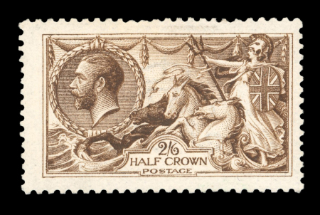 Stamp of Great Britain » King George V » 1913-19 Seahorse Issues 1915 De La Rue 2s6d very deep brown mint