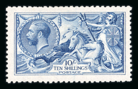 Stamp of Great Britain » King George V » 1913-19 Seahorse Issues 1915 De La Rue 10s deep blue lightly mounted mint