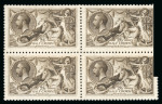 Stamp of Great Britain » King George V » 1913-19 Seahorse Issues 2.	1915 De La Rue 2s6 blackish brown mint block of
