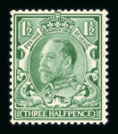 Stamp of Great Britain » King George V » 1912-24 Profile Head Issues 1934 1 1/2d photogravure essays by Harrison & Sons in red, green and brown