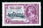 Stamp of Kenya, Uganda and Tanganyika » Kenya, Uganda and Tanganyika 1935 Silver Jubilee 1/- with "dot to left of chapel" variety, lightly mounted mint.