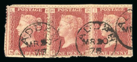 Stamp of Gold Coast GB Used in Gold Coast: GB 1864-79 1d red pl.191 single and pair on small piece tied by "ADDAH" MR 30 78 cds