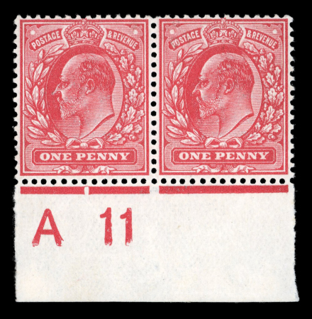 Stamp of Great Britain » King Edward VII » 1902-10 De La Rue Issues KE7 2½d u.m. corner block of 20 (10 x 2) with some bunching of perforations and creases. Some careful attention should improve this item. SG 231 cat.£680.