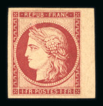 Stamp of France » Type Cérès de 1849-1850 Cérès 1fr carmin réimpression de 1862 neuve * avec