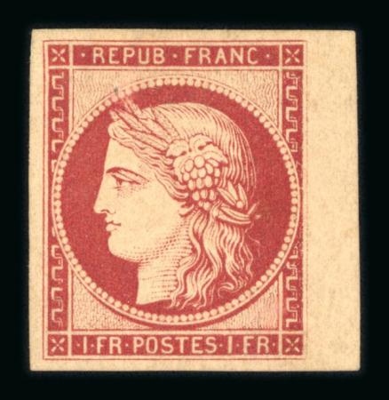 Stamp of France » Type Cérès de 1849-1850 Cérès 1fr carmin réimpression de 1862 neuve * avec