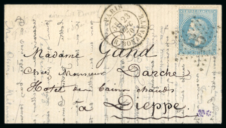Stamp of France » Ballons Montés 1870 : petit ensemble de 8 ballons-montés en très bon