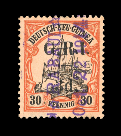 Stamp of New Guinea 1914-15 "G.R.I." group of three incl. 2d on 1pf with