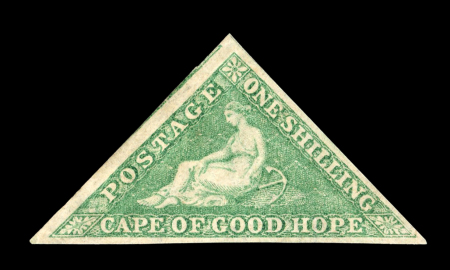 Stamp of South Africa » Cape of Good Hope 1863-64 1s bright emerald-green with watermark sideways variety, mint o.g. 