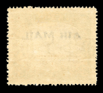 Stamp of Papua 1929 "AIR MAIL" 3d sepia-black and bright blue-green with overprint double, one albino variety, mint