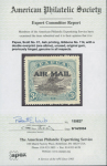 Stamp of Papua 1929 "AIR MAIL" 3d sepia-black and bright blue-green with overprint double, one albino variety, mint