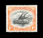 Stamp of Papua 1901-05 wmk vertical 1s black & orange on thin paper, comb perf., mint