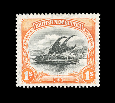 Stamp of Papua 1901-05 wmk vertical 1s black & orange on thin paper, comb perf., mint