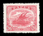 Stamp of Papua 1911-15 1d mint, 2d mint, 6d used and 2s6d mint l.h. all showing wmk crown to right of A variety