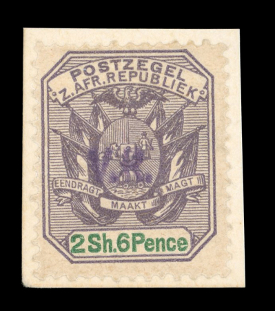 Stamp of South Africa » Anglo Boer War Rustenburg British Occupation: 1900 Transvaal 2/6d. dull violet and green, handstamped "V.R" in violet, unused
