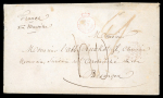 Stamp of Hong Kong 1856 (Jul 23) envelope to France with very fine strike of the Crown Circle "PAID / AT / HONG KONG" (SG type CC3) in red