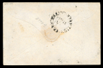 Stamp of Mauritius » Pre-Stamp & Stampless Postal History 1854 incoming envelope stampless envelope endorsed "p. Steamer "Chusan" via Ceylon", with "FORWARDED BY / JOHN BLACK / GALLE" 
