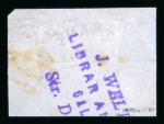 Stamp of Romania » 1858 (1st Nov.) - 1861 Moldavia - Handstruck at Jassy - Imperforate 1858 Bull's Head 40 parale blue on bluish paper on small fragment
