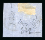 Stamp of Romania » 1858 (1st Nov.) - 1861 Moldavia - Handstruck at Jassy - Imperforate 80 parale brick red on white-yellowish paper on small fragment cancelled by the oval FRANCO JASSY marking in red
