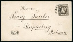 Stamp of Romania » King Carol 1871 - "With Beard" Imperforate 25 bani olive brown Prince Carol on cover sent on 12/1/1872 from Braila to Kupferburg, Austria-Hungary