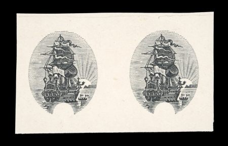 Stamp of South Africa » Union & Republic of South Africa 1926-27 1d Ship imperforate plate proof of the central vignette in a pair