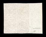 Stamp of Mauritius » 1860-72 De La Rue Issues (SG 46-72) 1860-63 1s buff imperforate imprimatur on thin paper in left marginal block of four