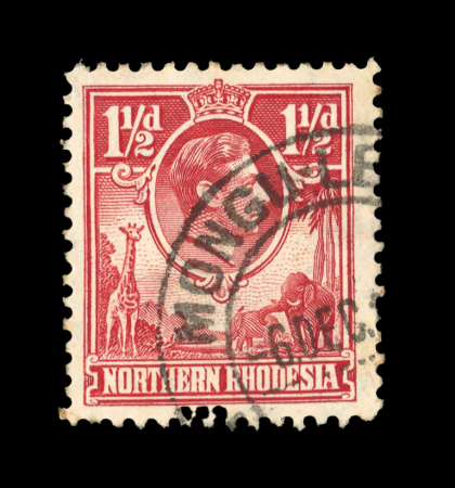 Stamp of Northern Rhodesia 1938-52 1 1/2d carmine-red with "tick bird" flaw, neatly used