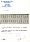 Stamp of Romania » French Levant Offices in Romania French Post Office in Galatz 1867: France laureated 4 c. grey, a spectacular used block of fourteen (2x7)