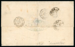 Stamp of Romania » French Levant Offices in Romania French Post Office in Ibraila 1867: France laureated 40 c. orange used on 1870 entire letter from Braila to Paris