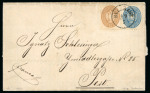 Stamp of Romania » Austrian Levant Post Offices Austrian Post Offices in Romania 1863/64: Arms 15 s. brown, perf. 14 and 10 s. blue, perf. 9½