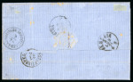 Stamp of Romania » Austrian Levant Post Offices Austrian Lloyd Offices in the Dobrudja 1867: Levant 5 s. red and 15 s. brown used on 1871 entire letter to Messina