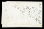 Stamp of British Honduras 1849 cover to New York, showing manuscript note "H.E.