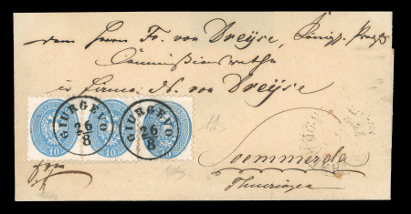Stamp of Romania » Austrian Levant Post Offices Romania, Austrian consular Agency in Giurgevo ~1865: Cover from Giurgiu to Sommerda, Germany
