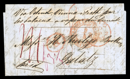 Stamp of Romania » Incoming Mail to Romania Prepaid entire letter from Manchester to Galatz