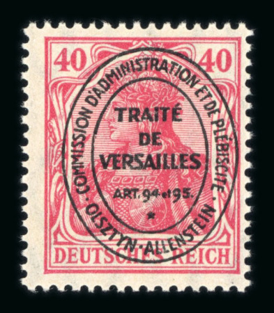 Stamp of Germany » Plebiscite Areas » Allenstein 1920 unissued overprints on Germania issues.