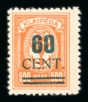 Stamp of Germany » Memel 1923 Lithuanian occupation of Memel, overprints on Memel stamps.